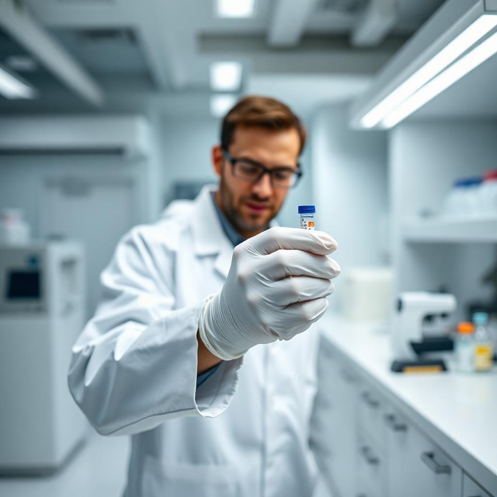 Técnico processando amostra de DNA no laboratório