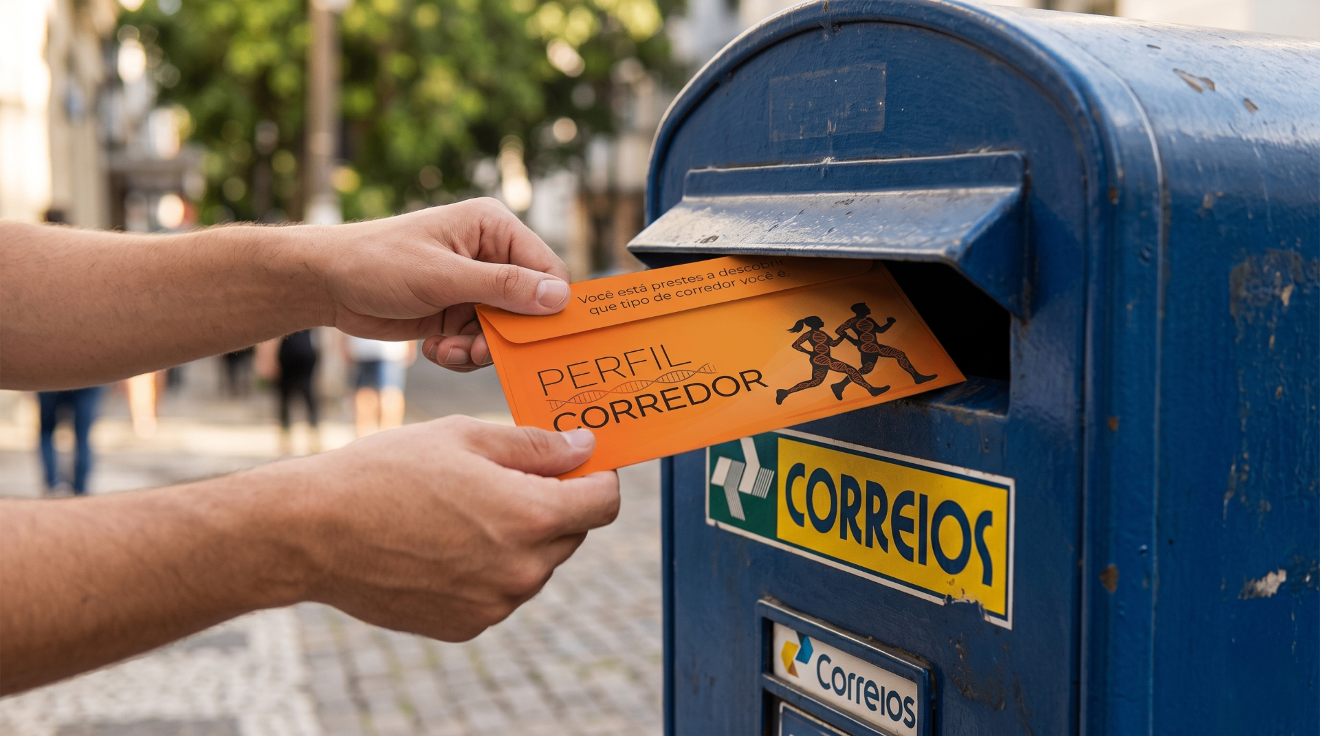 Envelope sendo postado em caixa de correio